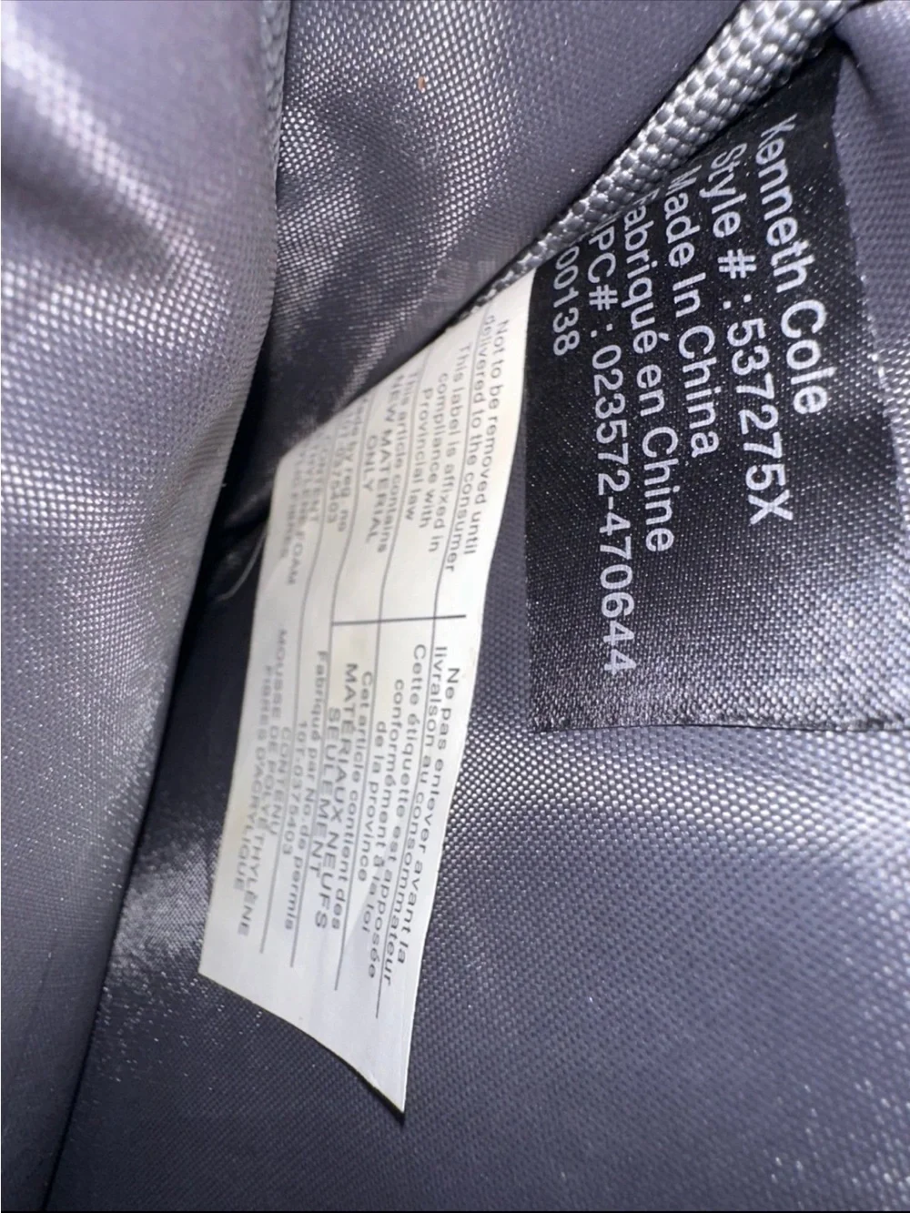 Kenneth Cole Reaction R-Tech Black Messenger Style Laptop Bag W/ Shoulder Strap